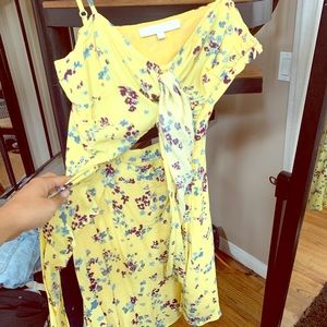 Olivaceous mini summer dress cutout